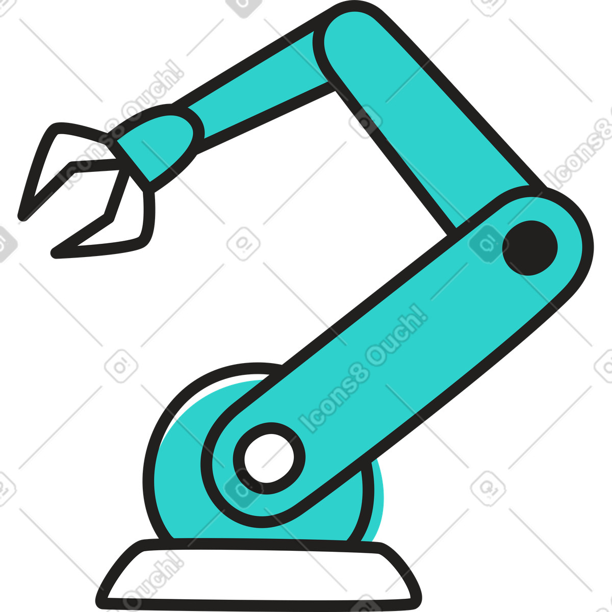 Robotic arm illustration in Little style download in PNG, SVG