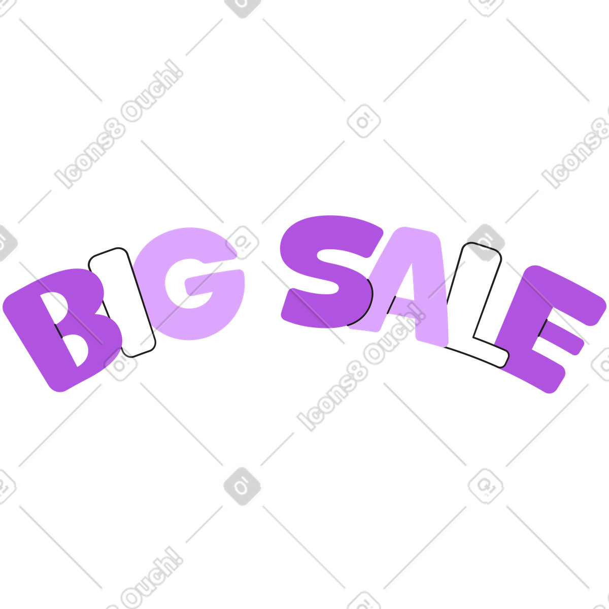 Illustration Lettrage texte grande vente dans le style Grapy à télécharger aux formats PNG, SVG