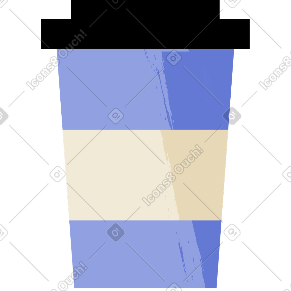 下载 Juicy 风格的 一杯带盖的咖啡 插画，支持 PNG、SVG 格式