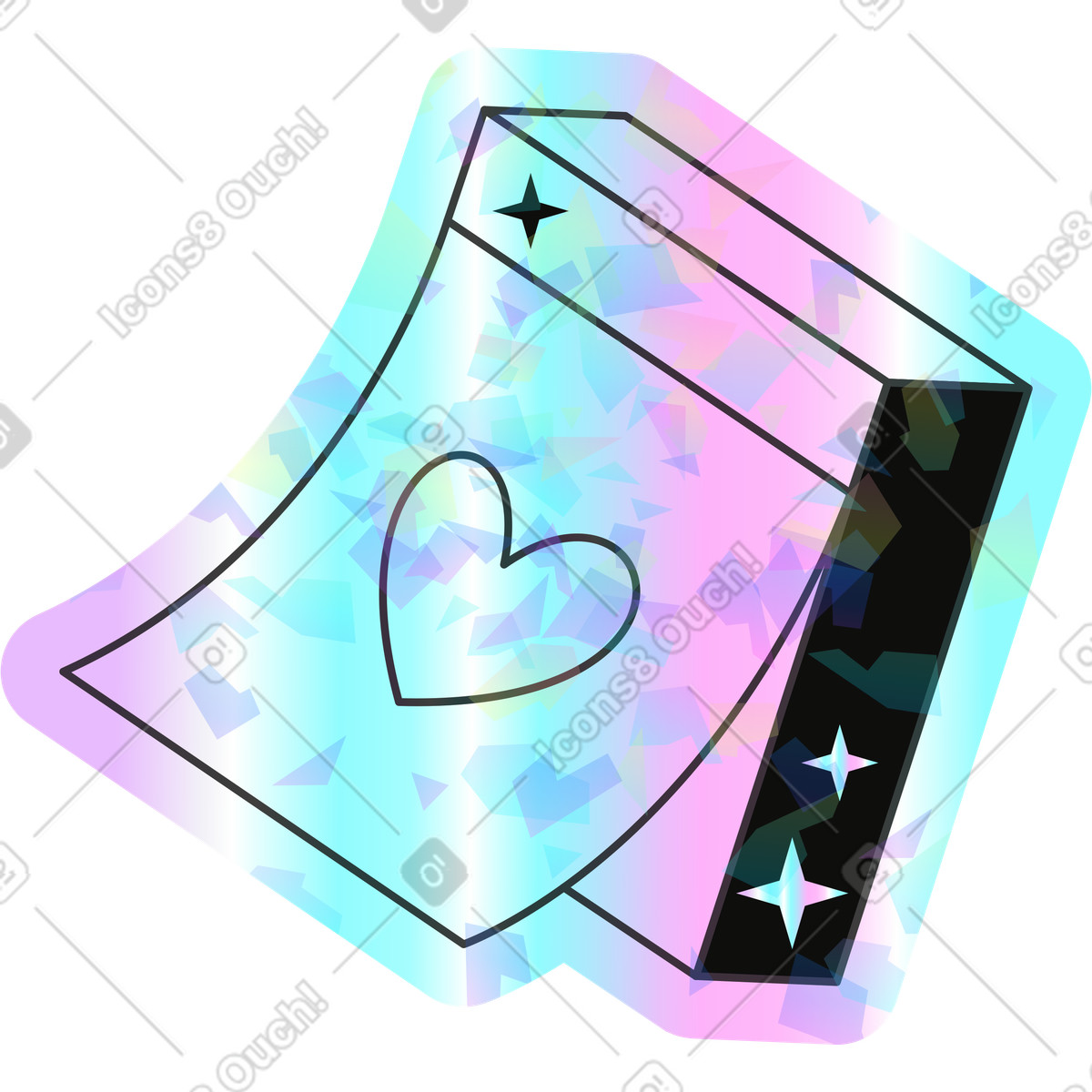 Ilustração de Calendário do coração em no estilo Holostickers para baixar em PNG, SVG