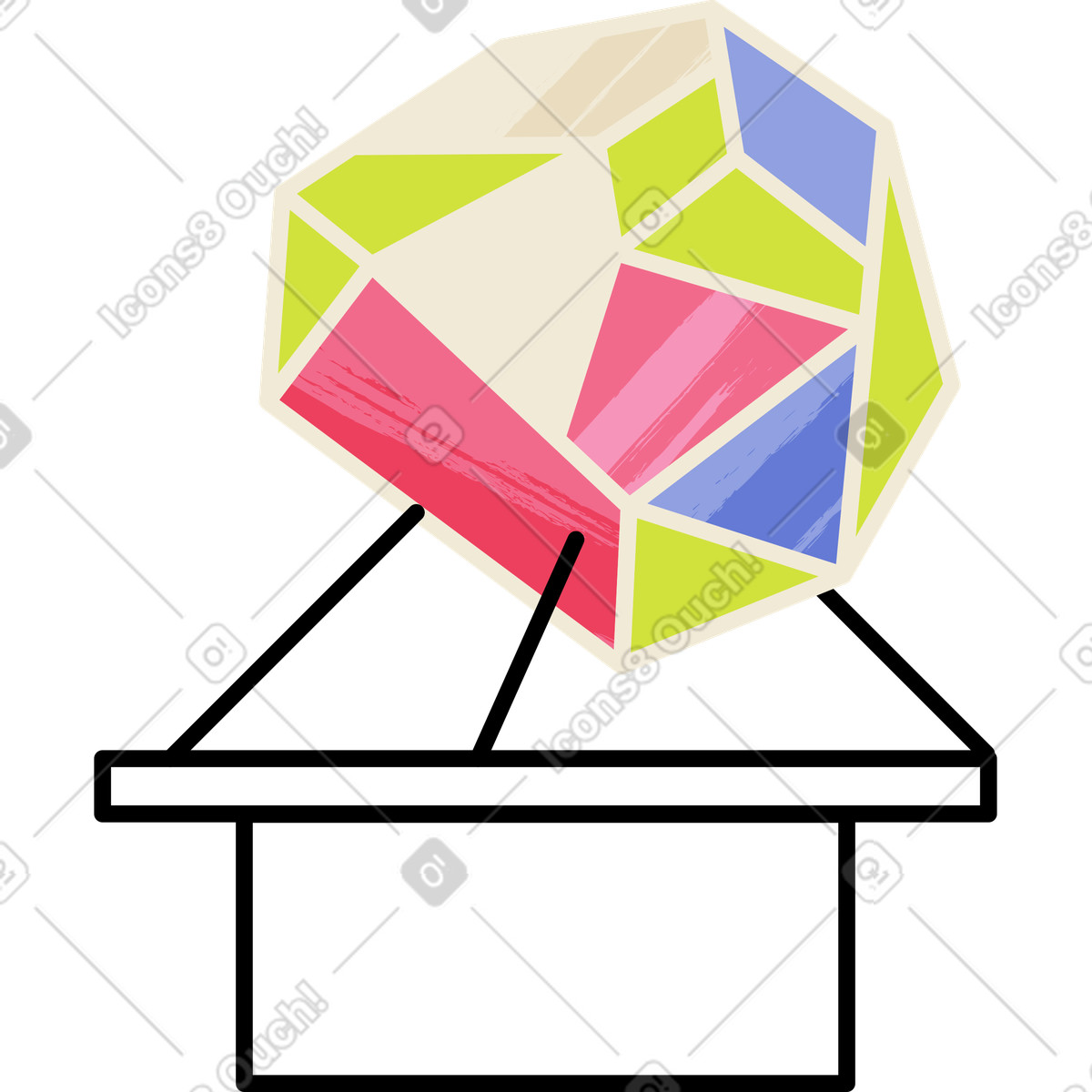 Ilustración animada Diamante en un soporte estilo Juicy a descargar GIF, Lottie (JSON), AE