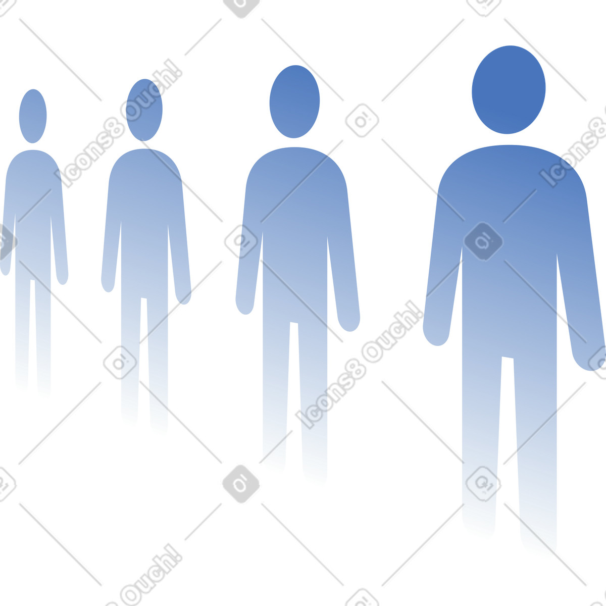 Fila di figure umane illustrazione in stile Quantum scarica in PNG, SVG