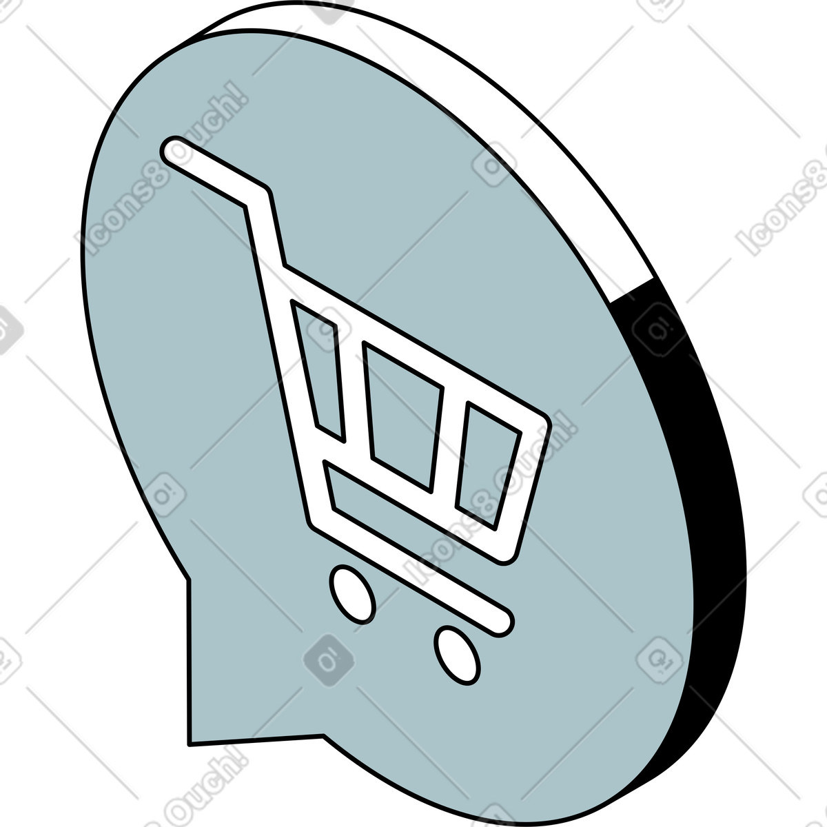 Illustration Panier dans bulle le style Isometric à télécharger aux formats PNG, SVG