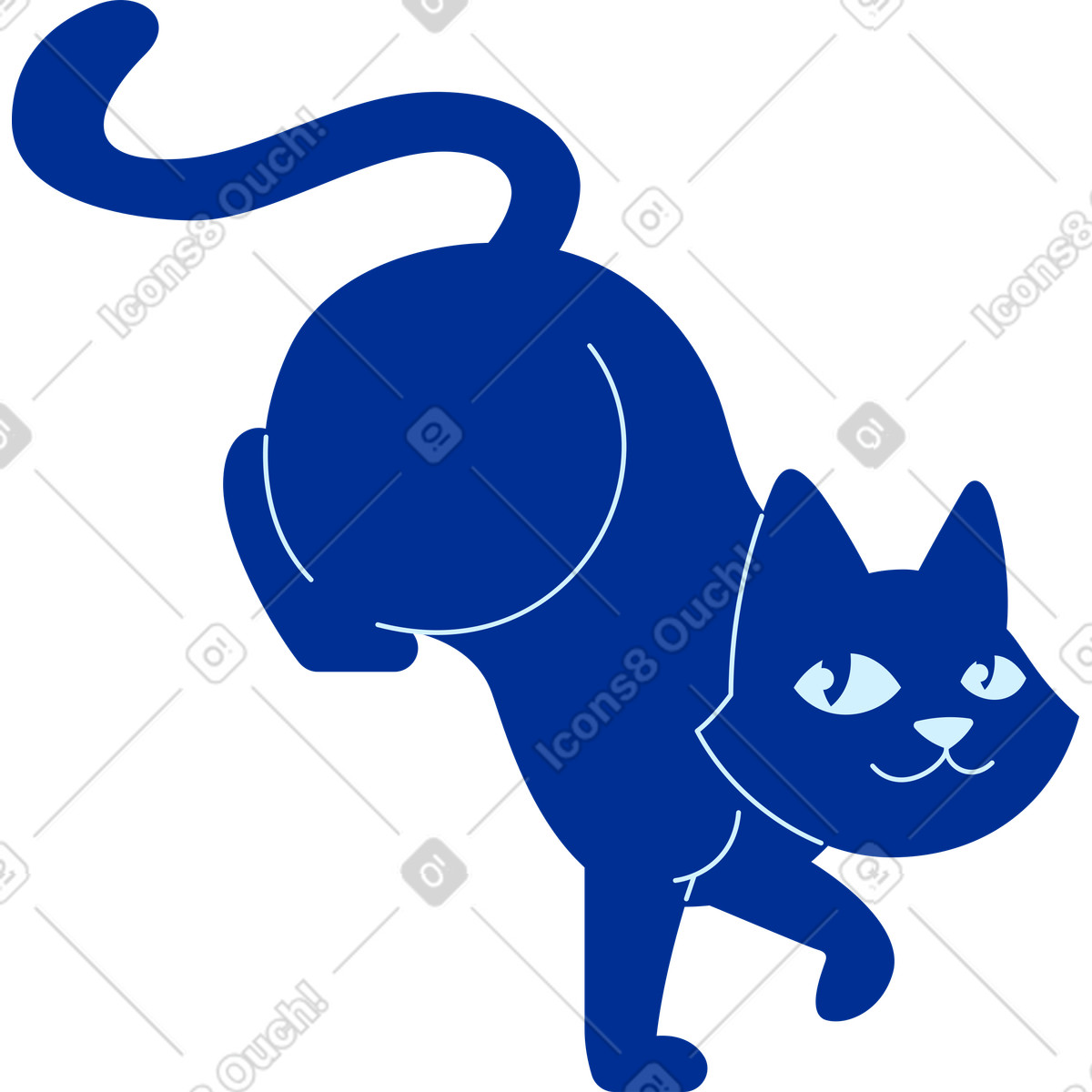 Glossy スタイルの 黒猫 のイラストをPNG、SVG形式でダウンロード