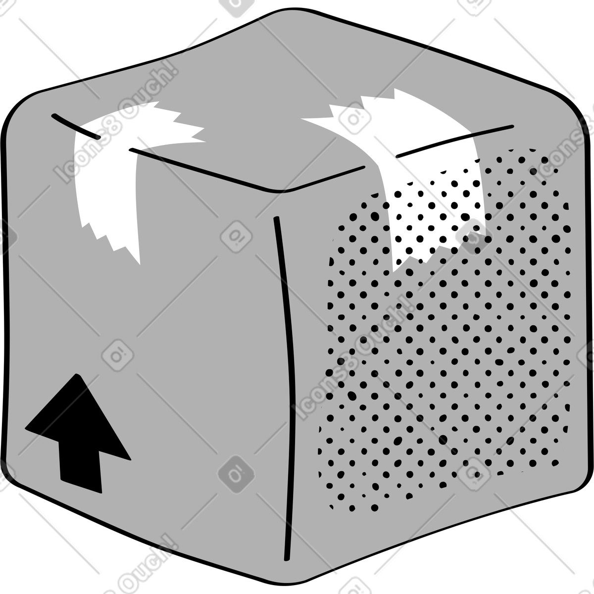 Ilustración Caja en estilo Looney a descargar en PNG y SVG