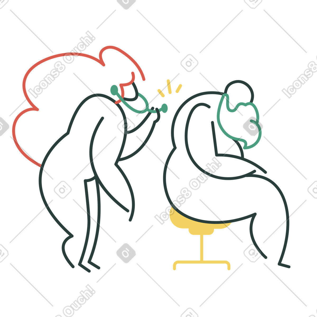 Ilustración Examen medico en estilo Macaroni a descargar en PNG y SVG