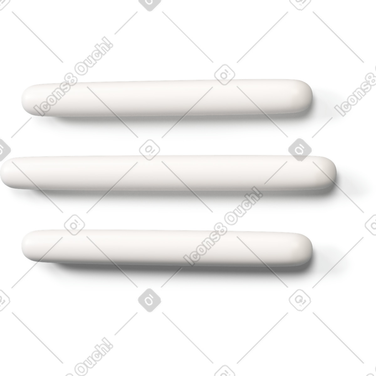 Three lines text icon turned to the left illustration in 3D Buddy style download in PNG, SVG