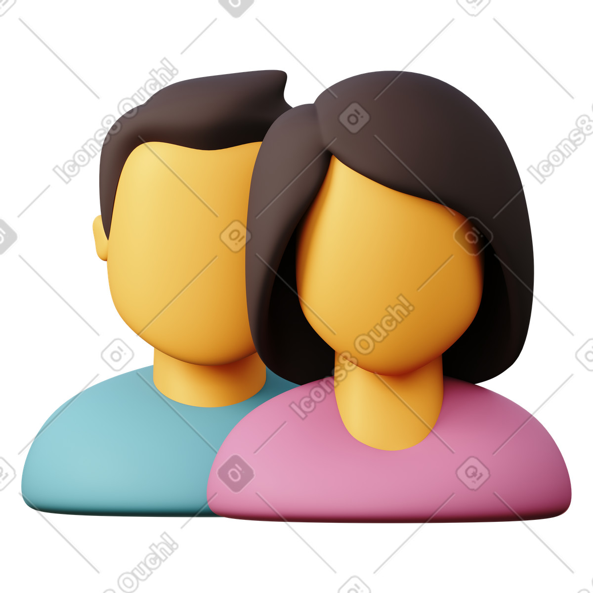 Ilustración Man and woman en estilo 3D Sugary a descargar en PNG y SVG