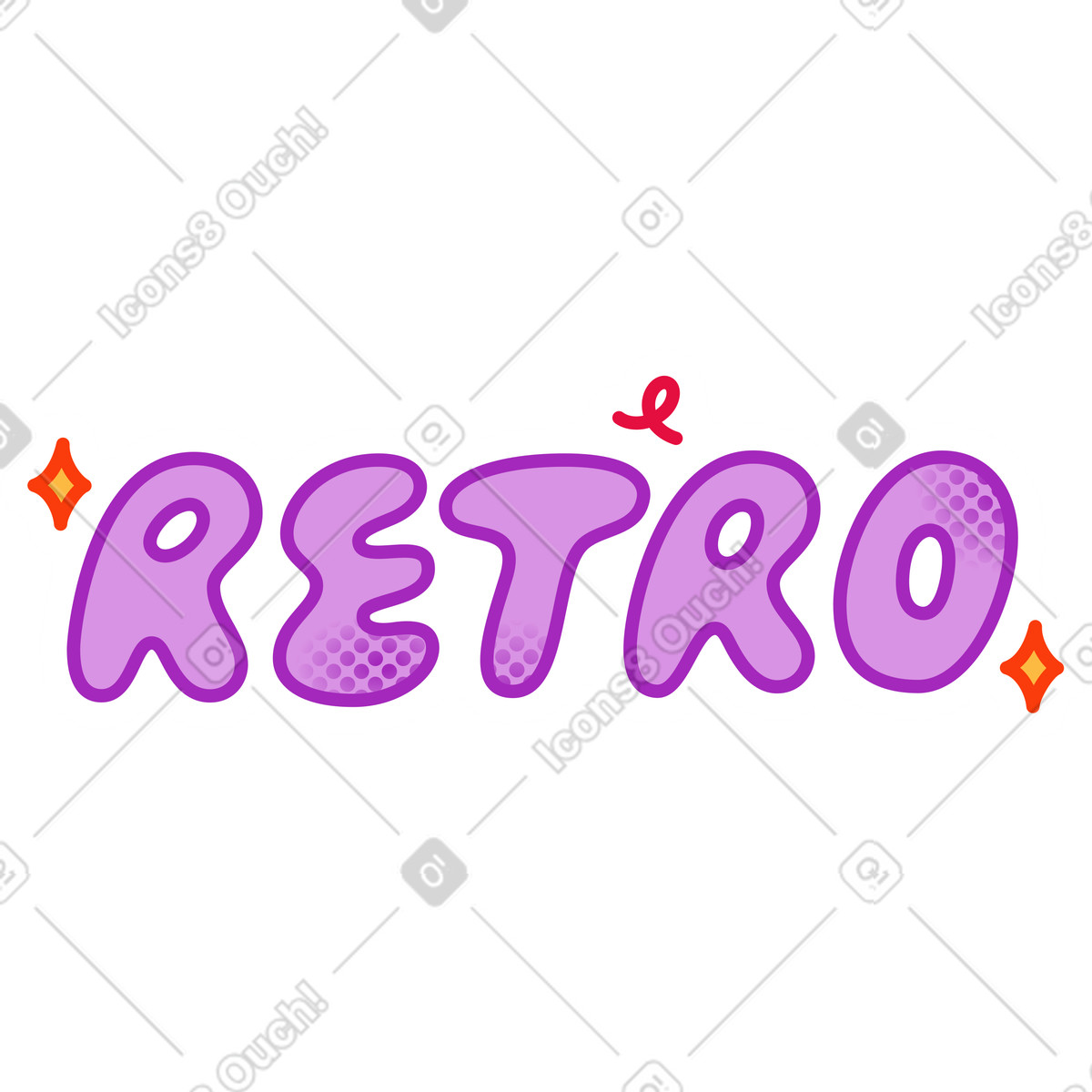 Illustration Autocollant texte rétro dans le style Purrfect à télécharger aux formats PNG, SVG