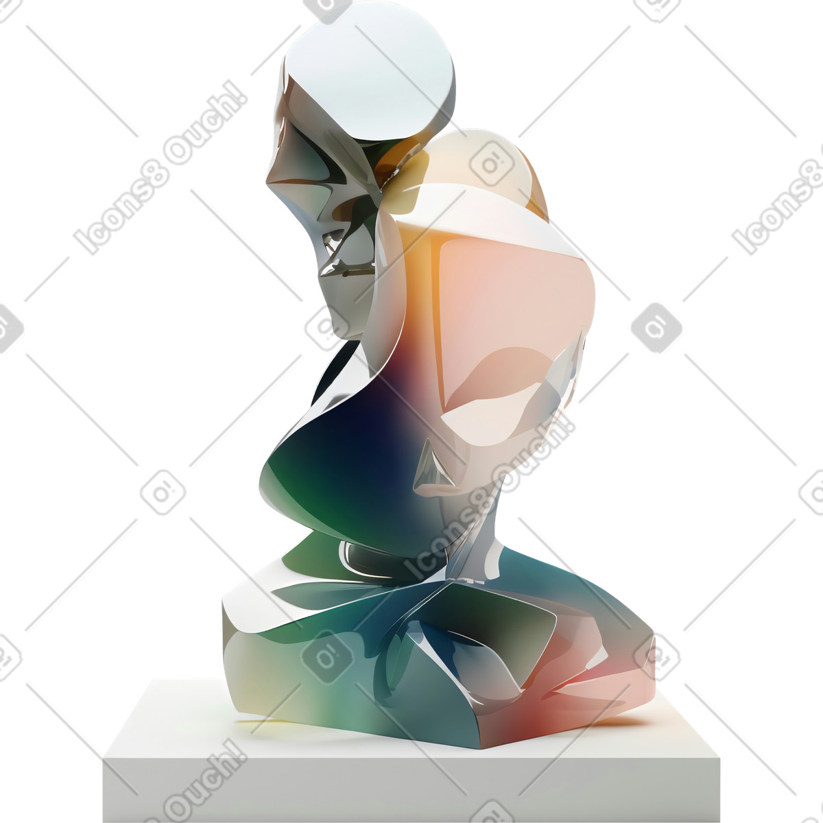 Illustration Composition abstraite avec des formes de verre fluides dans le style 3D Construction à télécharger aux formats PNG, SVG