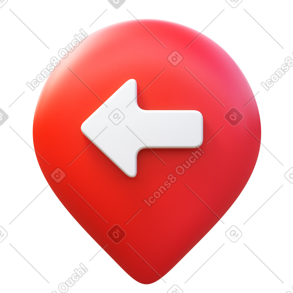 下载 3D Fluency 风格的 Previous location 插画，支持 PNG、SVG 格式