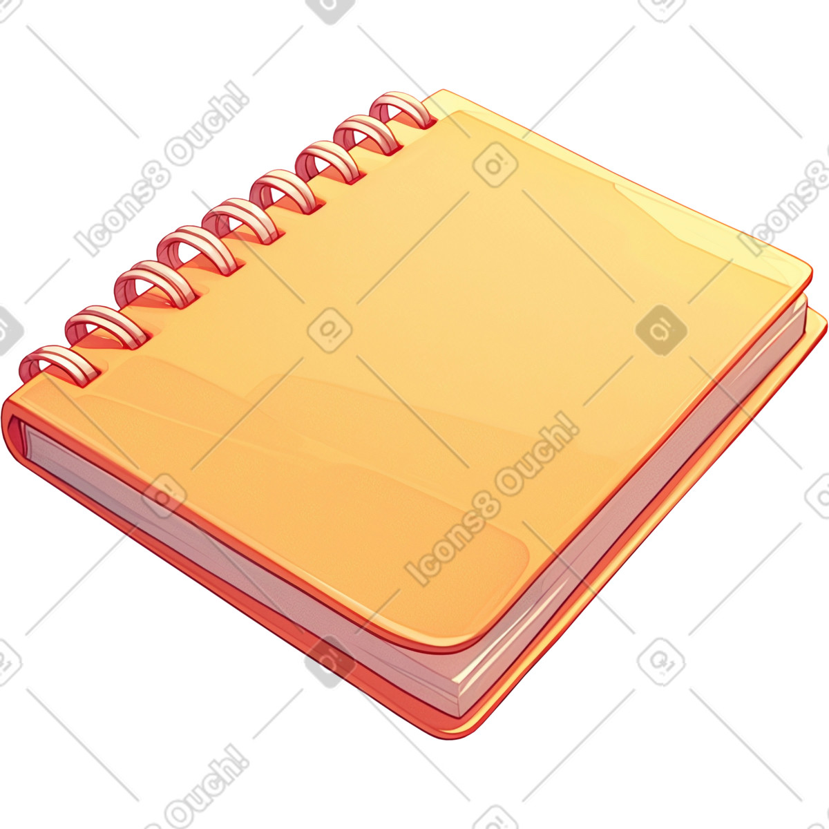 Yellow notebook illustration in Glazy style download in PNG, SVG