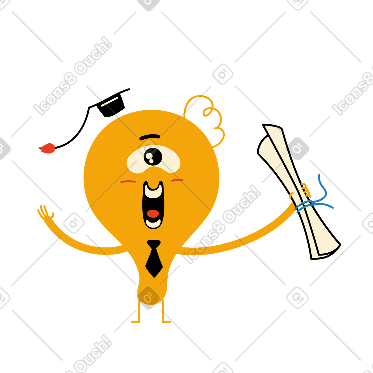 Happy university graduate with diploma illustration high-quality clipart images for graduates