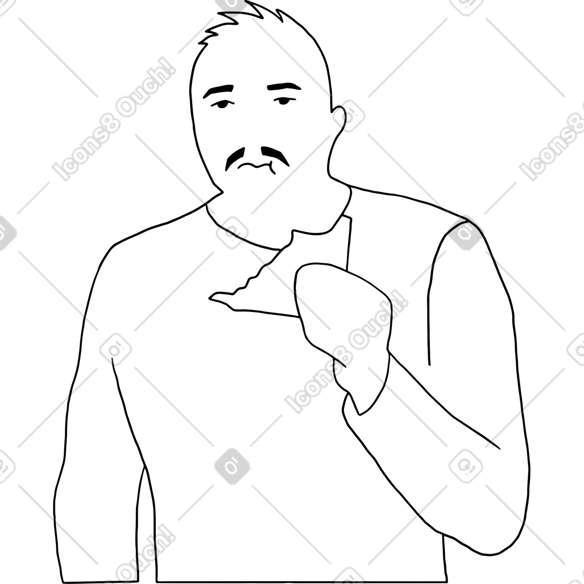 Illustration Personnage de doodle mangeant un sandwich dans le style Dudes à télécharger aux formats PNG, SVG