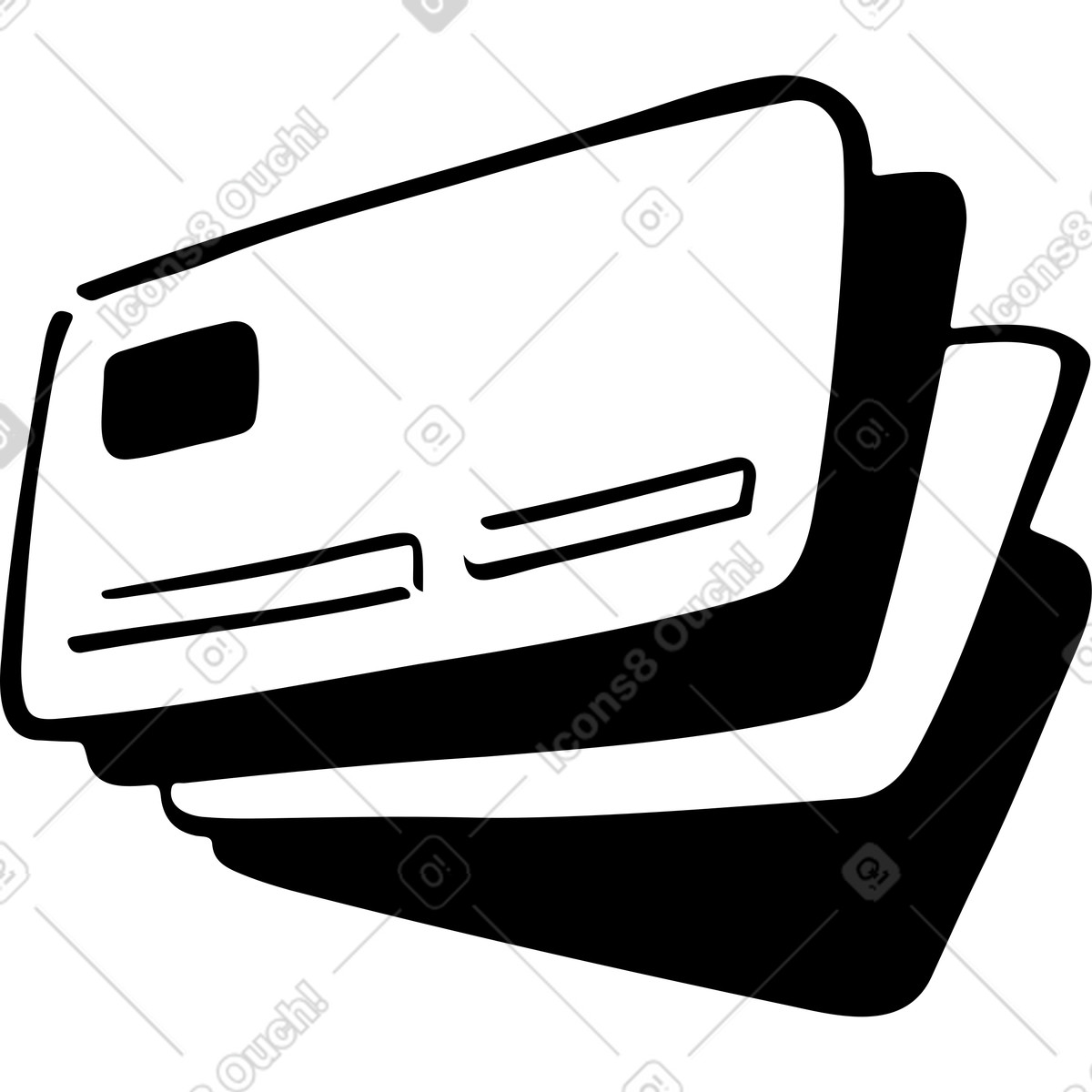 Bank cards illustration in Line style download in PNG, SVG