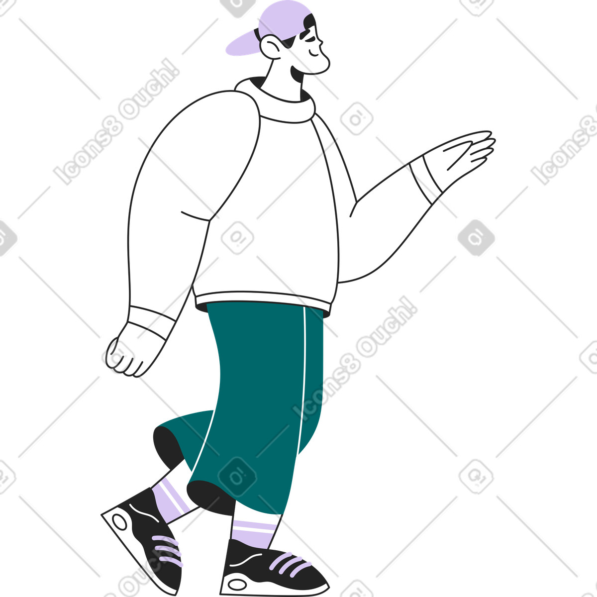 Illustration Homme compagnon de route dans le style Sammy Line à télécharger aux formats PNG, SVG