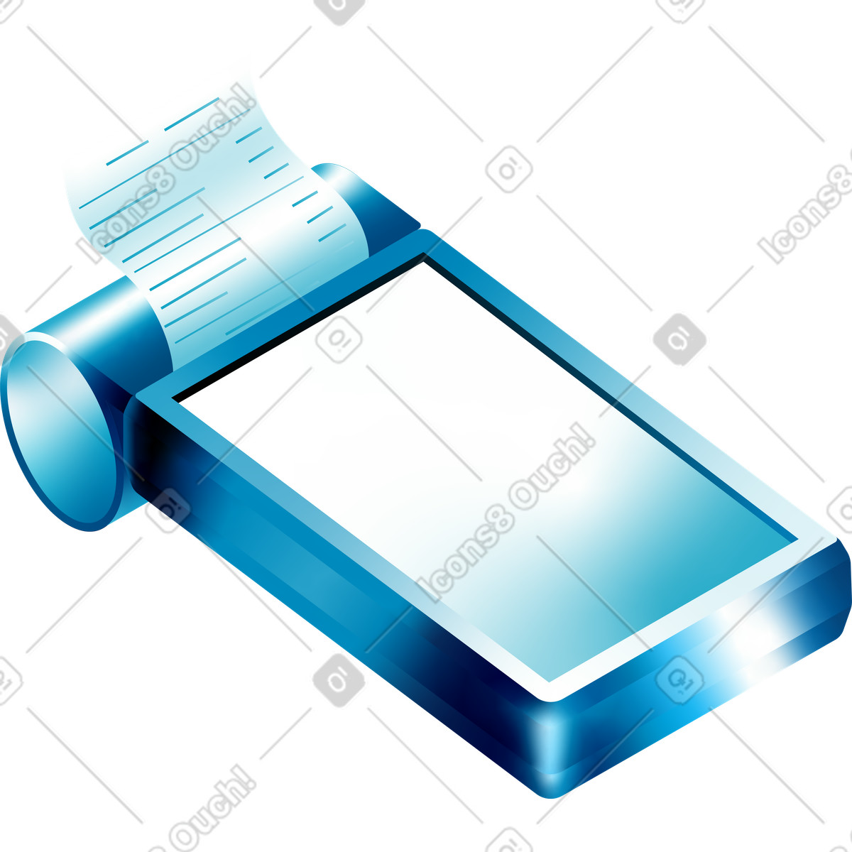 Terminale con ricevuta illustrazione in stile Glare scarica in PNG, SVG