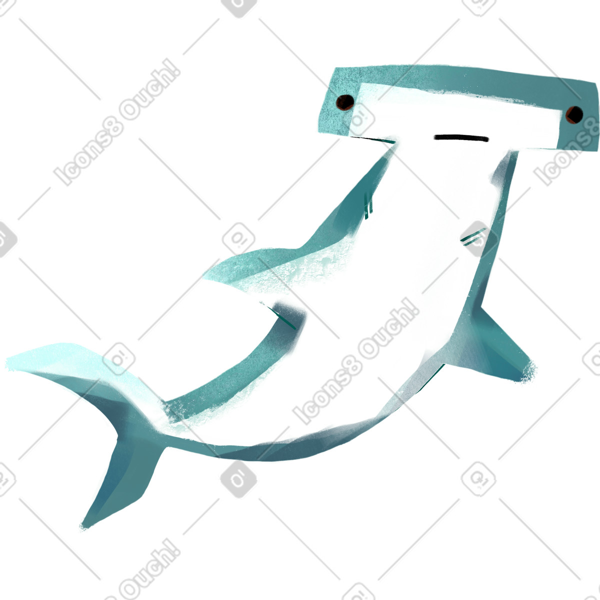 Illustration Hammerhead shark dans le style Fabulous à télécharger aux formats PNG, SVG