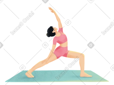 Young woman in pink sport clothes is doing yoga PNG, SVG