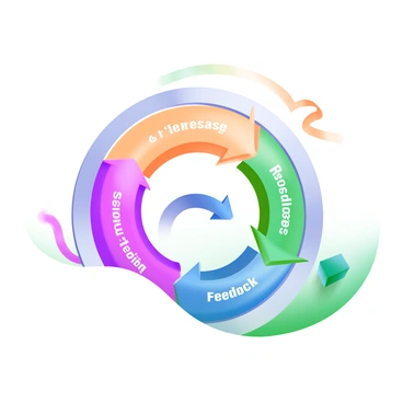 A modern pastel illustration of a circular flowchart representing the "Eugene White model of communication." The flowchart features clearly defined segments that represent key components such as "Sender," "Message," "Channel," "Receiver," and "Feedback." Each segment is adorned with distinct pastel colors, creating a visually appealing layout. There are arrows connecting each component, indicating the flow of communication. The background is subtle, enhancing the visibility of the flowchart without distraction.