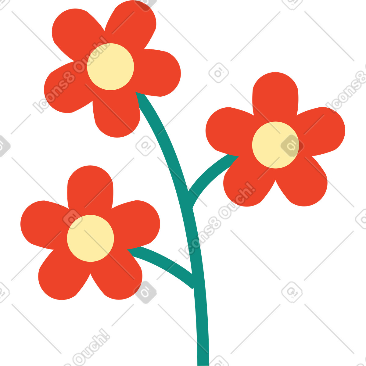 Flower illustration in Polar style download in PNG, SVG