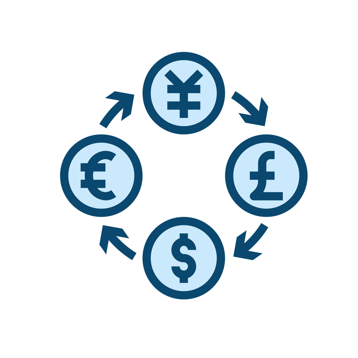 Ilustración Cambio de divisas en estilo Delesign a descargar en PNG y SVG
