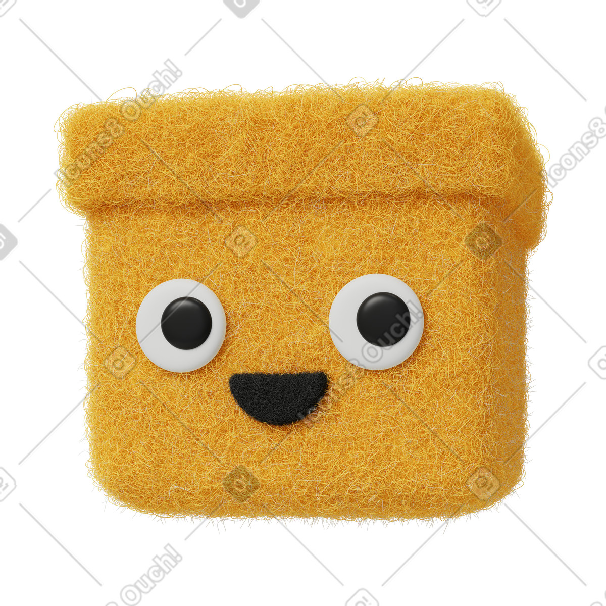 Illustration Cute yellow box dans le style Fuzzy à télécharger aux formats PNG, SVG