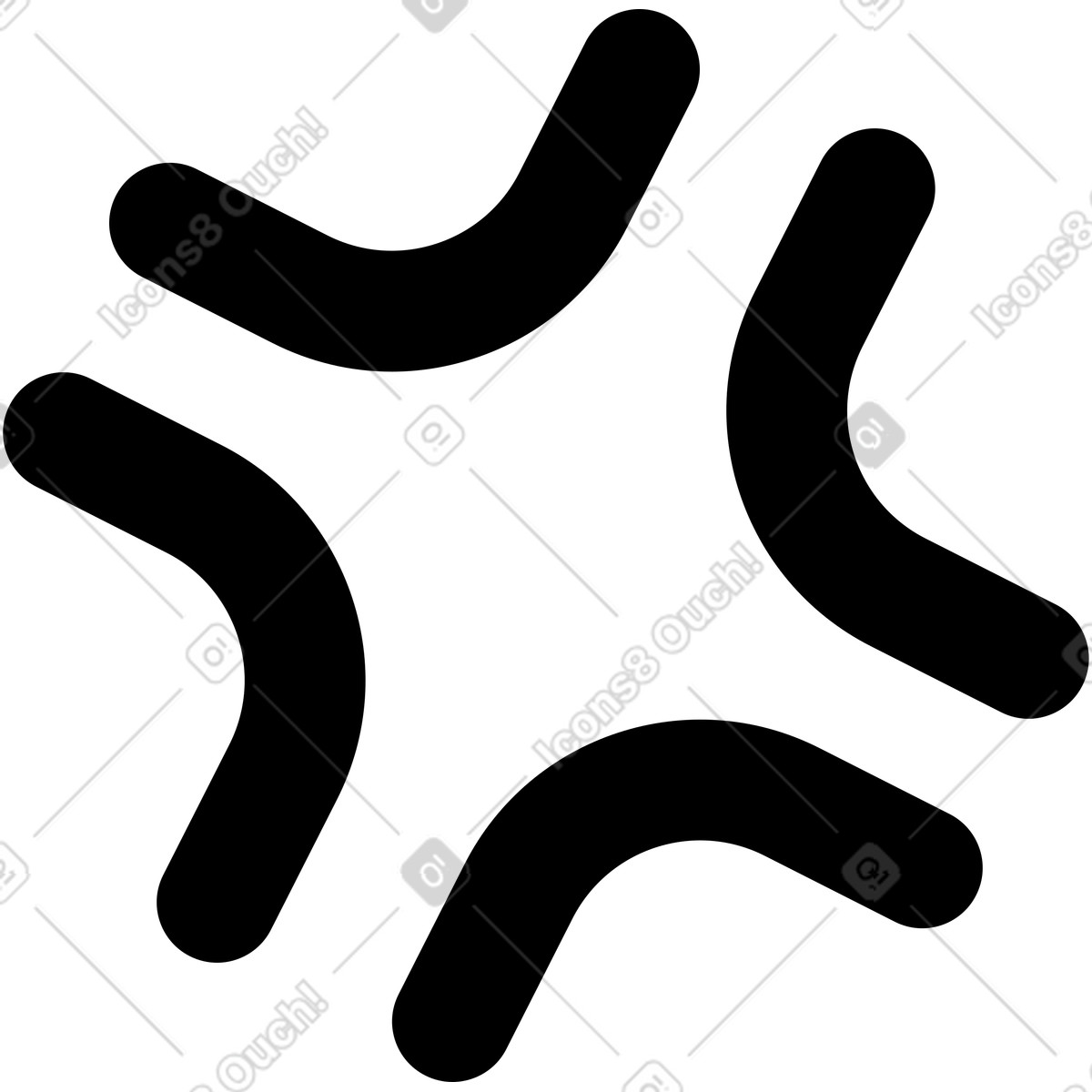Иллюстрация Emotion burst symbol with radiating lines expressing anger or stress в стиле Notion Line Art — скачать в форматах PNG, SVG