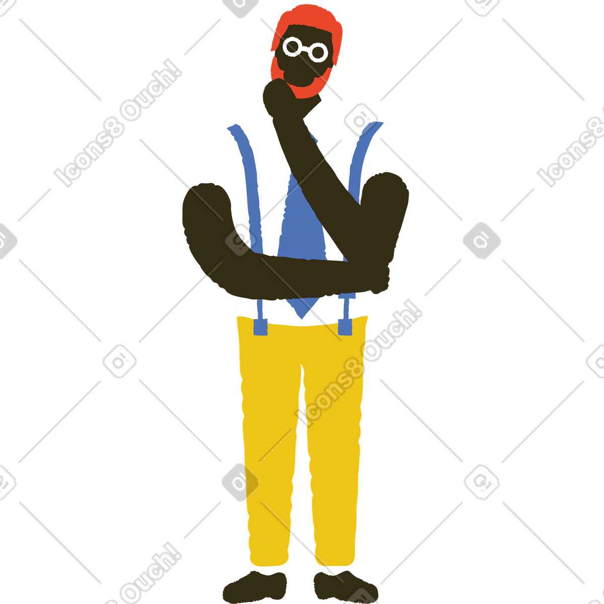 Ilustração de Homem em um terno no estilo Bermuda para baixar PNG, SVG