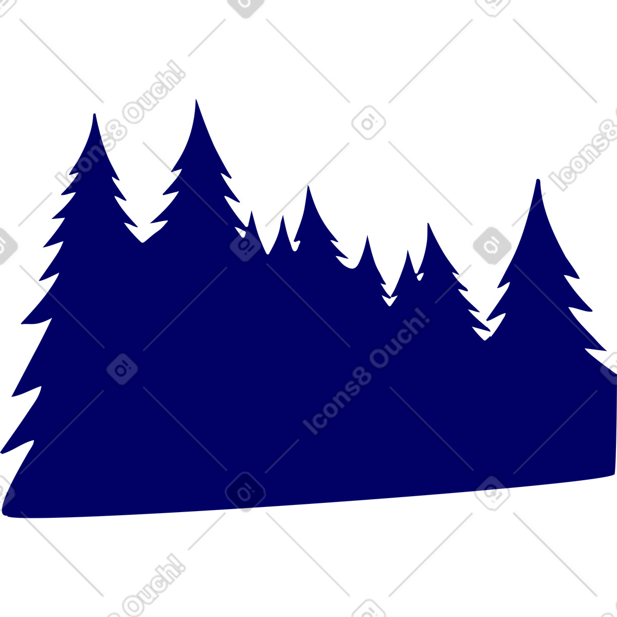 Forest silhouette illustration in Lounge style download in PNG, SVG