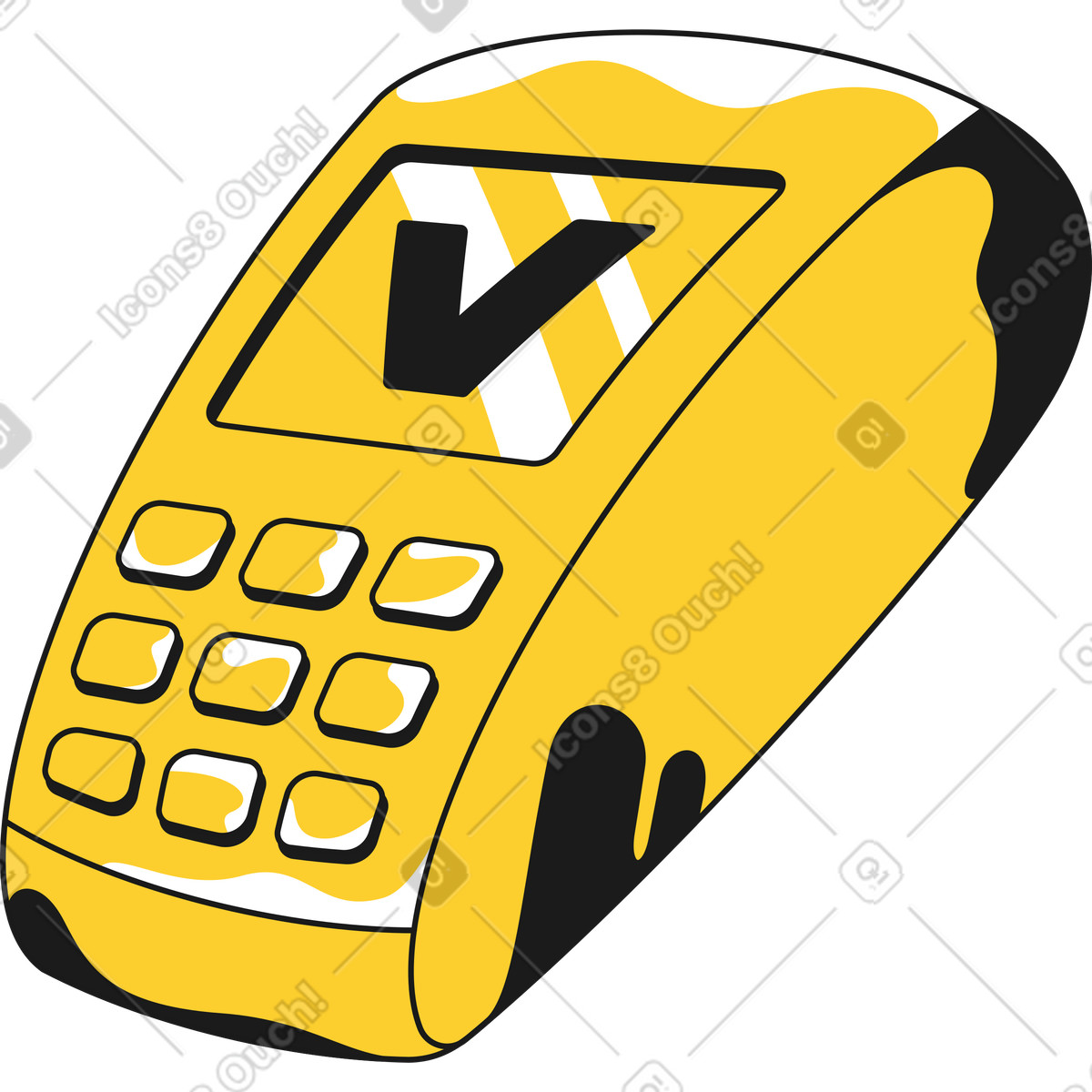 下载 Taxi 风格的 Payment terminal with a check mark on the scoreboard 插画，支持 PNG、SVG 格式
