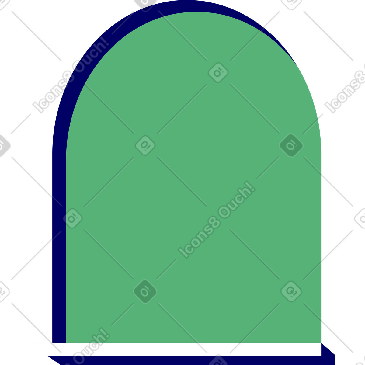 Finestra ad arco verde illustrazione in stile Lounge scarica in PNG, SVG
