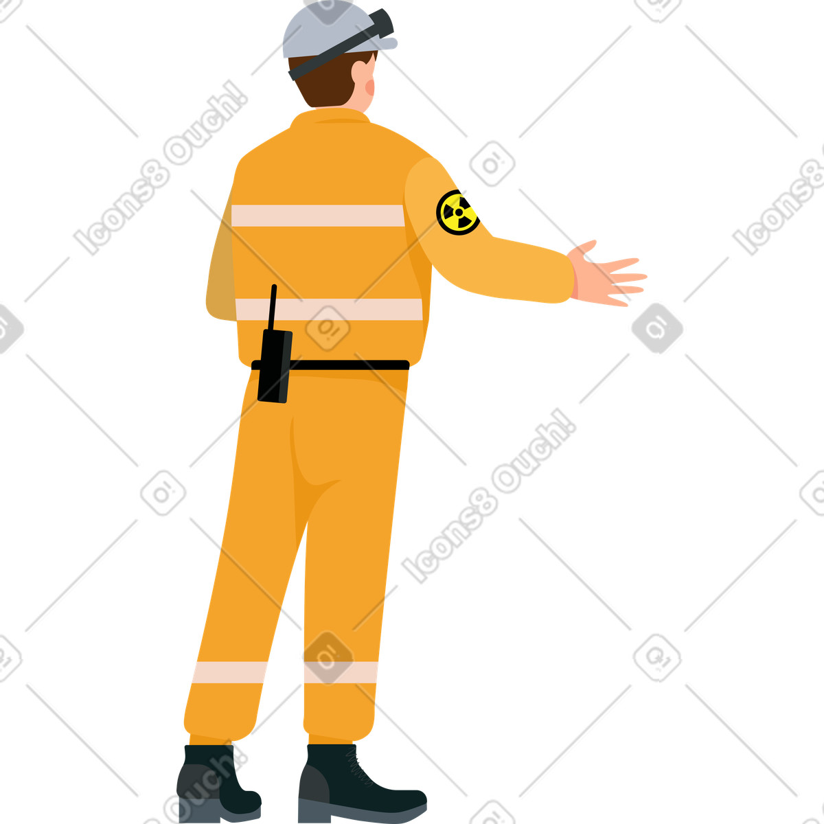 Evakuierungsspezialist-Illustration im Lagom-Stil als Download in PNG, SVG