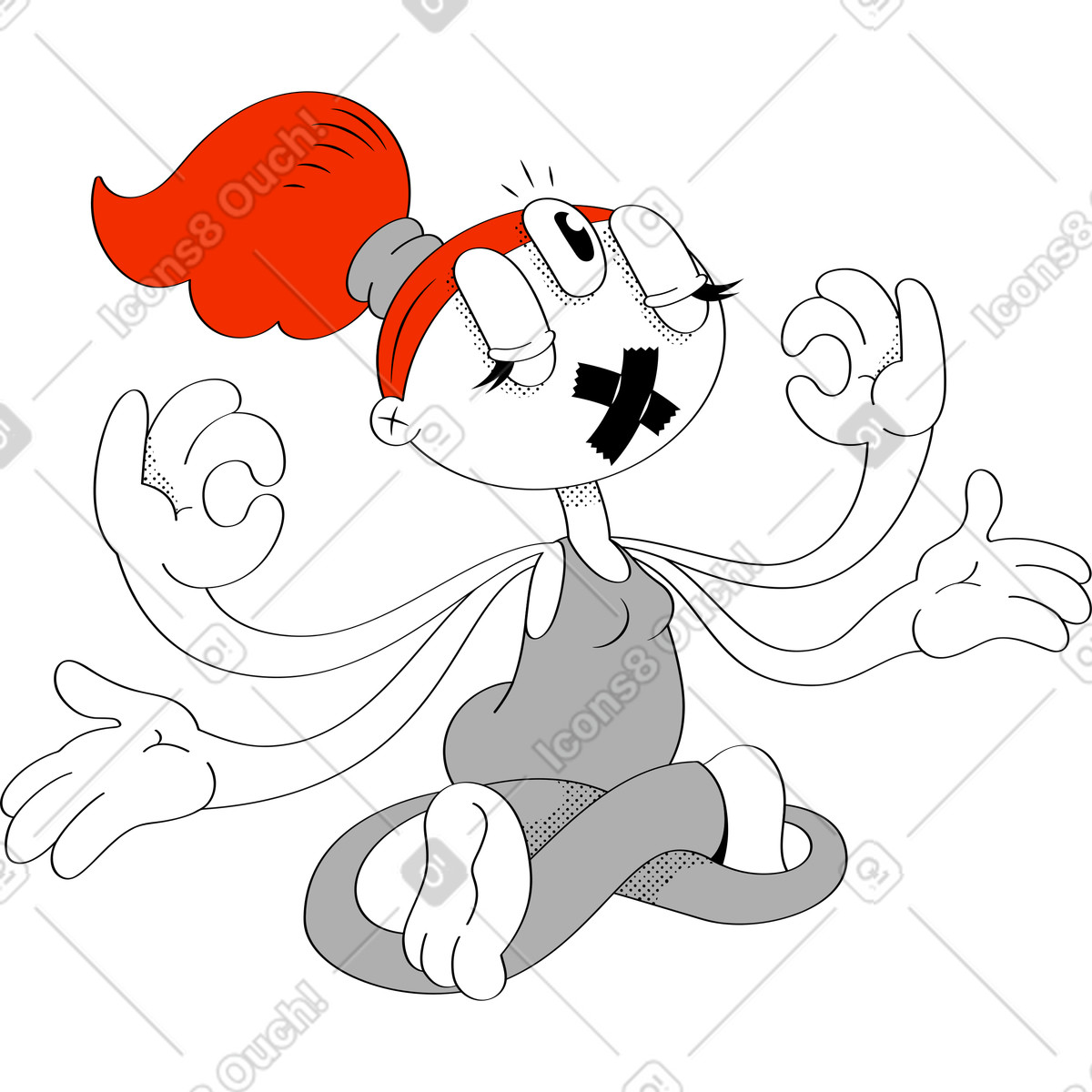下载 Looney 风格的 女人 插画，支持 PNG、SVG 格式