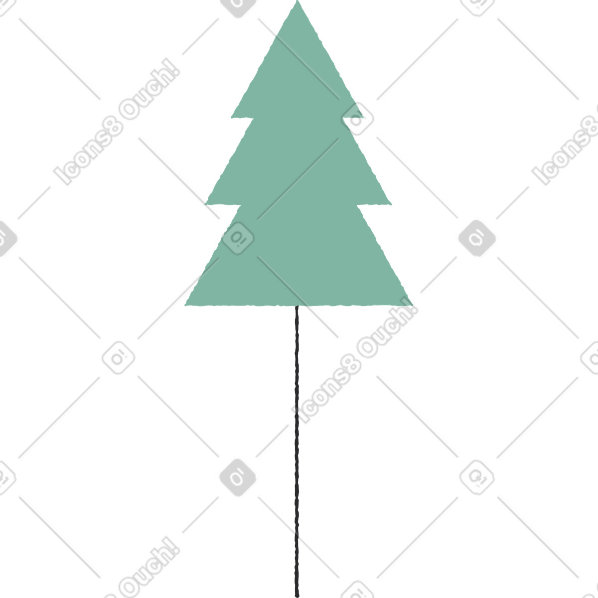 Pine tree illustration in Pablo style download in PNG, SVG