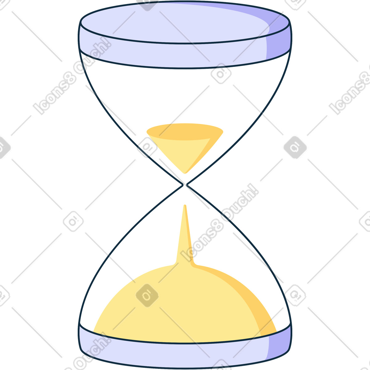 Clessidra illustrazione animata in stile Bubble gum scaricabile in GIF, Lottie (JSON), AE