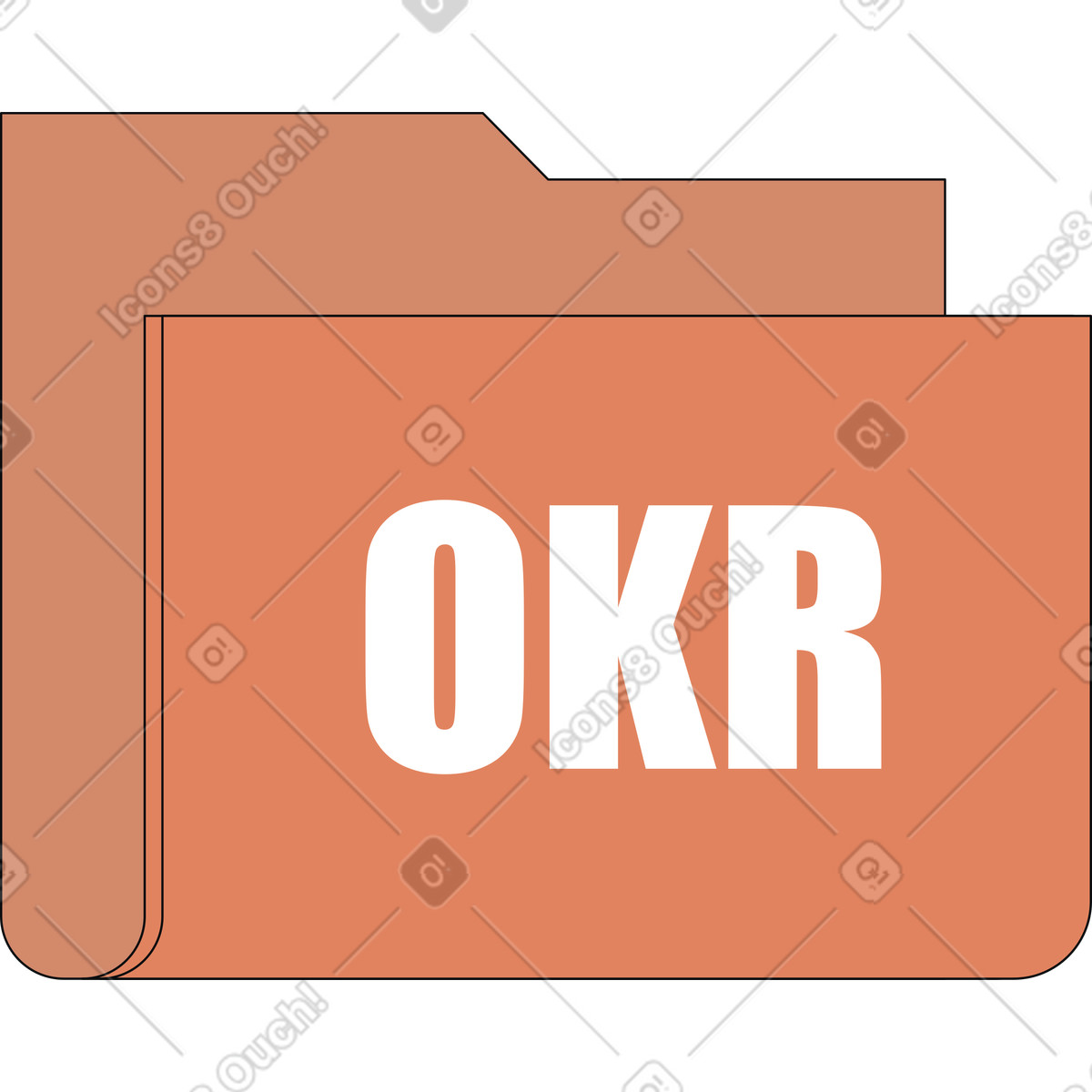 Okr planning folder illustration in Teko style download in PNG, SVG