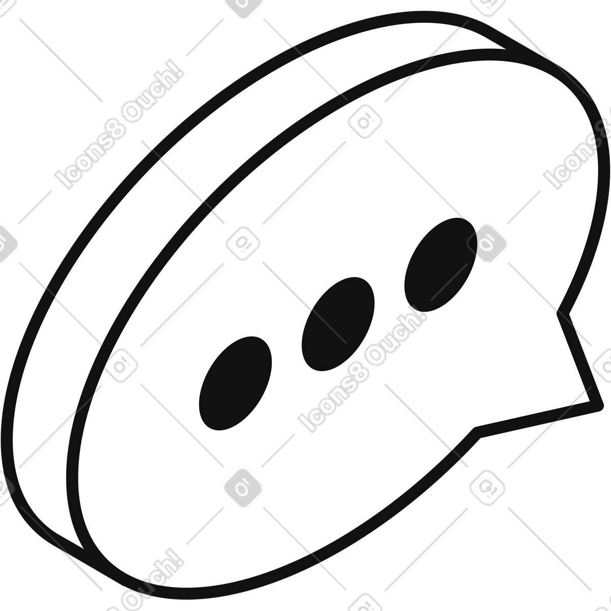 Speech bubble icon representing online chat conversation and messaging communication illustrazione in stile Main scarica in PNG, SVG