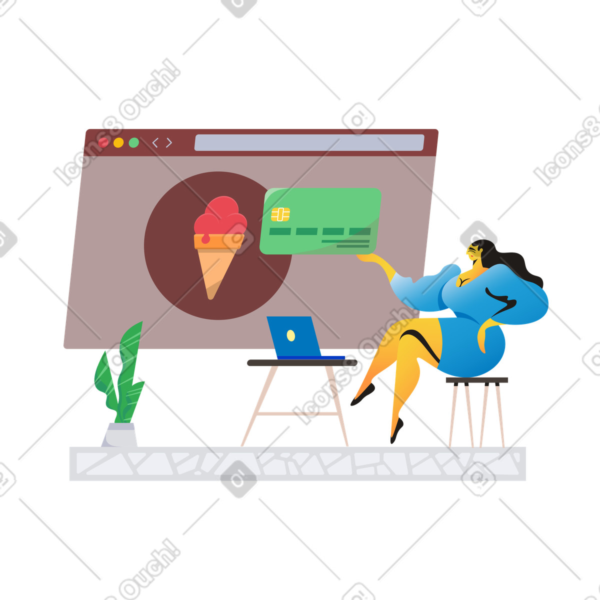Acquisto online illustrazione in stile Jaconda scarica in PNG, SVG