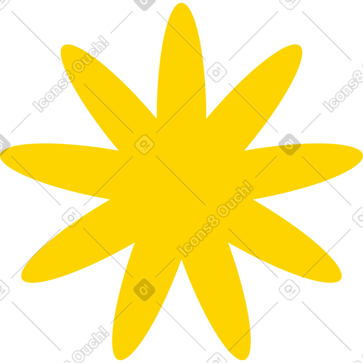 Illustration Forme de fleur jaune dans le style Framework à télécharger aux formats PNG, SVG