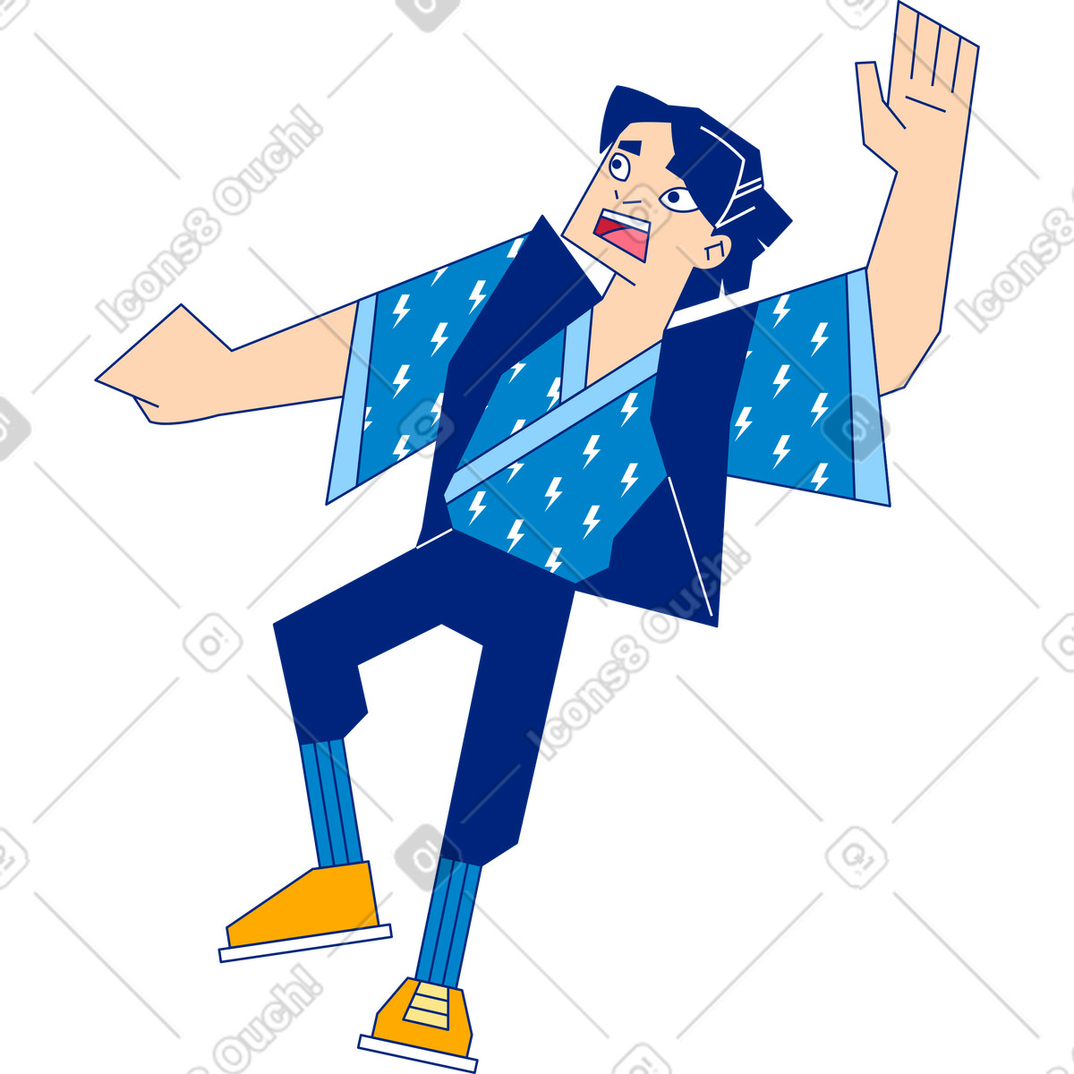 Mann-Illustration im Neo-Sakura-Stil als Download in PNG, SVG