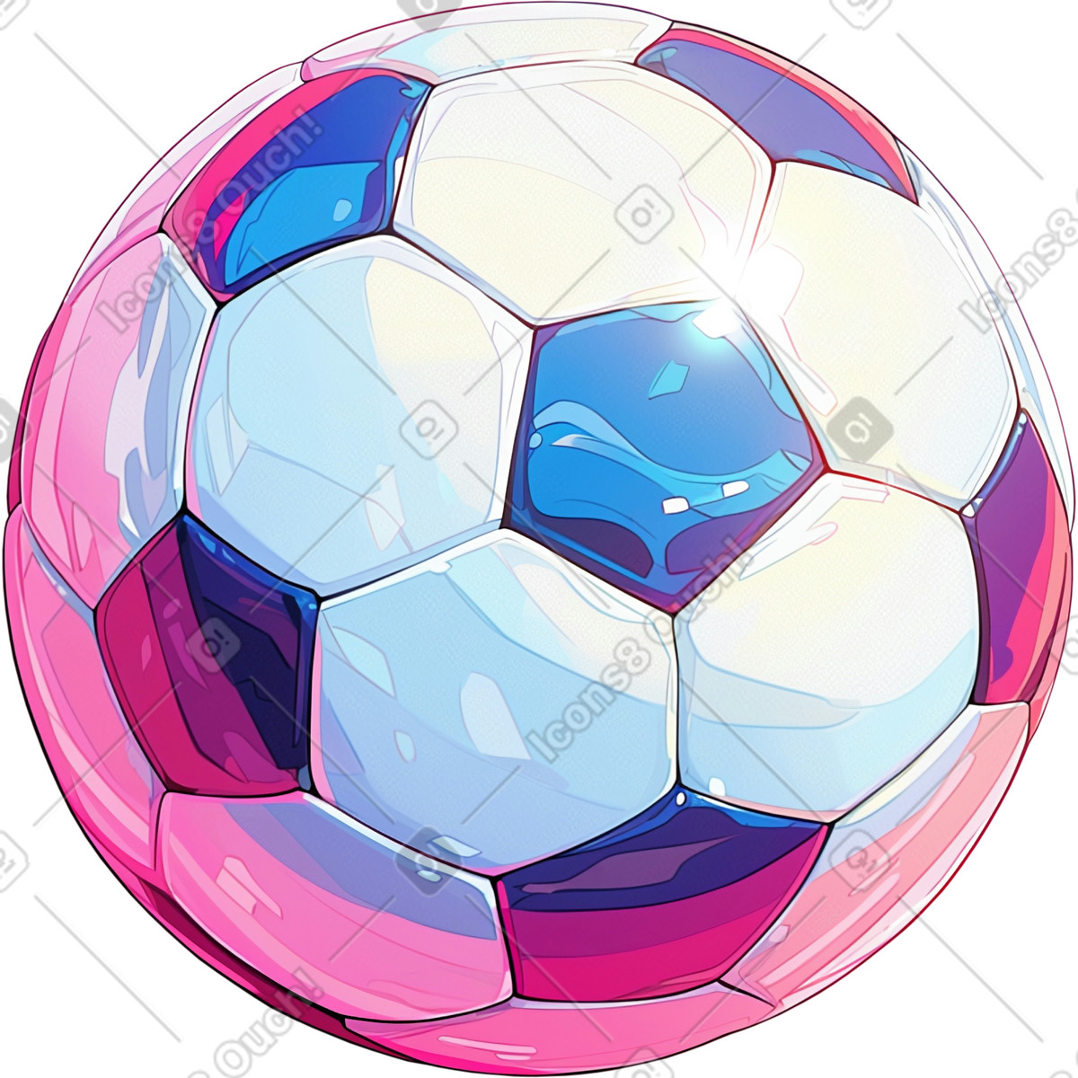 Ilustração de Bola futebol em no estilo Glazy para baixar em PNG, SVG