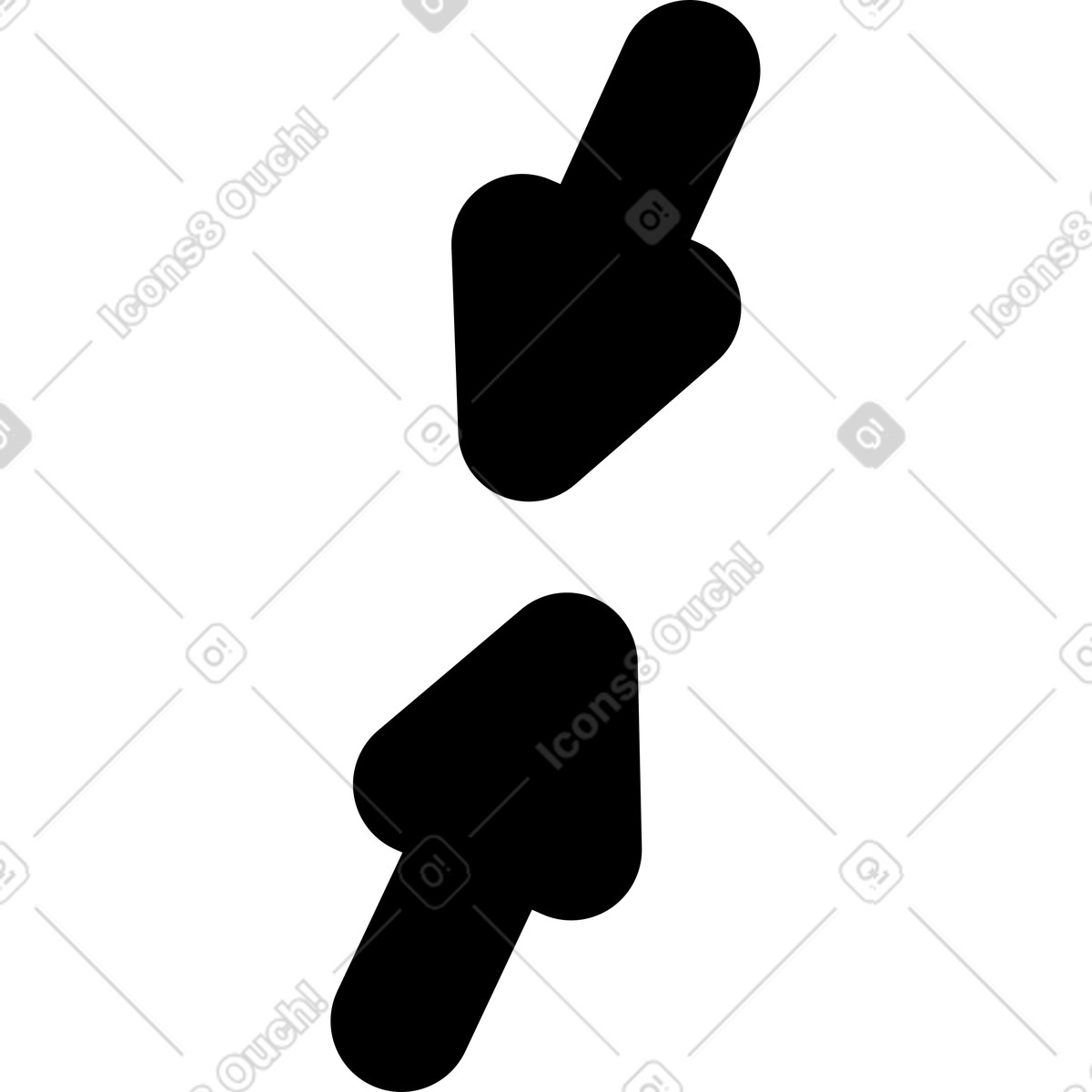 Two black arrows illustration in Transistor style download in PNG, SVG