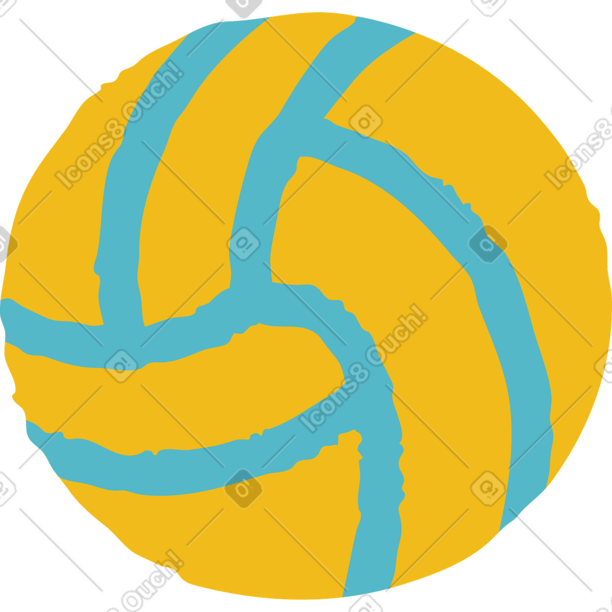 Illustration Volley-ball dans le style Flamenco à télécharger aux formats PNG, SVG