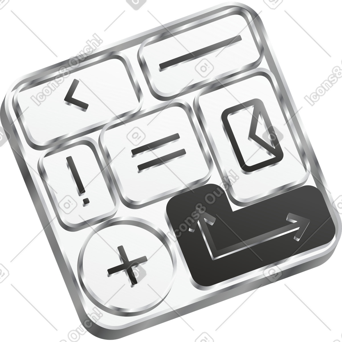 Mini keyboard with custom shortcut buttons illustration in Token style download in PNG, SVG