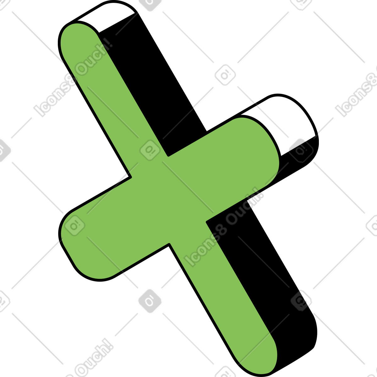 Cross illustration in Isometric style download in PNG, SVG