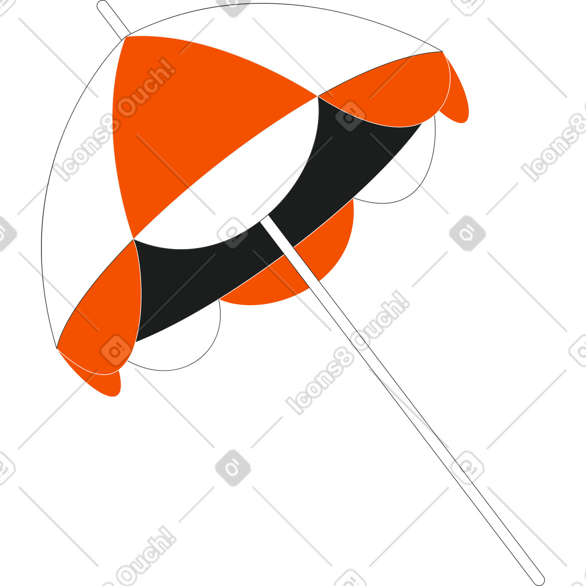 Ombrellone da spiaggia illustrazione in stile Strict scarica in PNG, SVG
