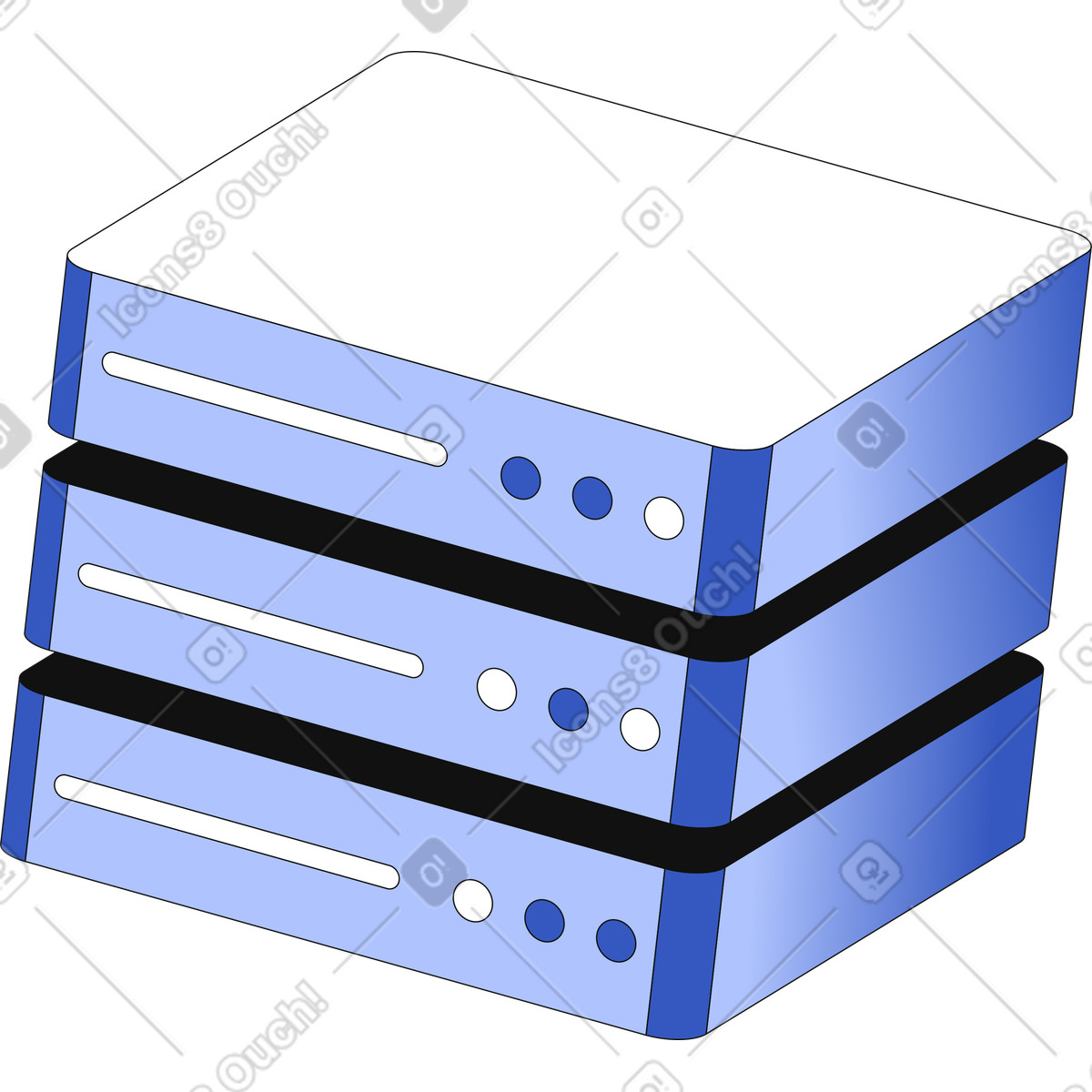Blocco server illustrazione in stile Techny scarica in PNG, SVG