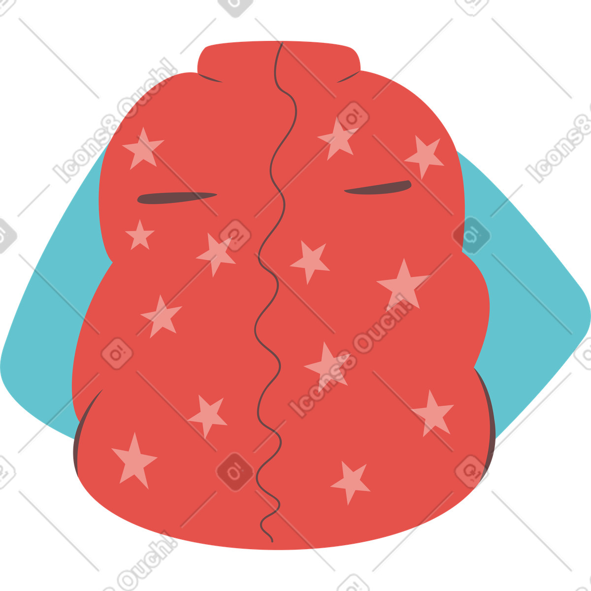 Ilustração de Padded vest with knitted sleeves em no estilo Lagom para baixar em PNG, SVG