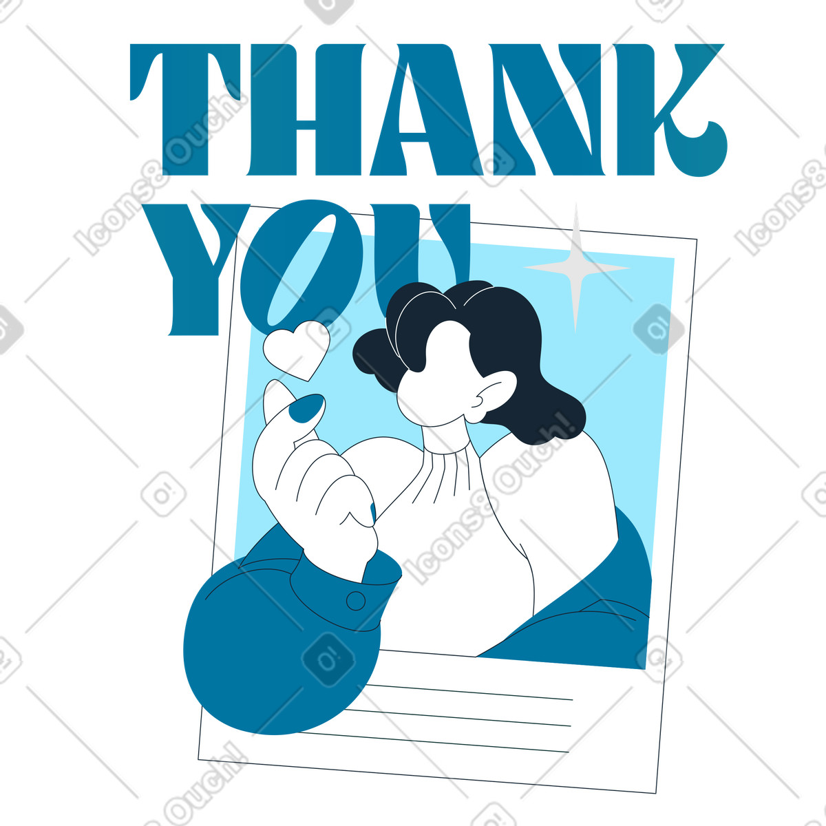 Indigo スタイルの Thank you note, Social media post of appreciation のイラストをPNG、SVG形式でダウンロード